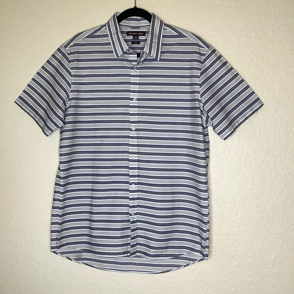 Michael Kors Men's Striped Short Sleeve Shirt
